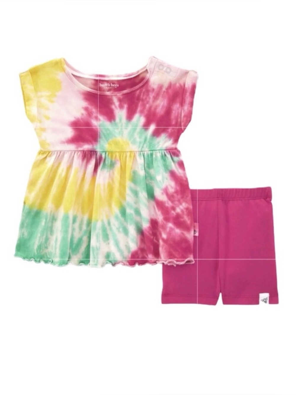 NWT Burt’s Bees Baby 0-3 Month Tie Dye Organic Tunic & Bike Shorts